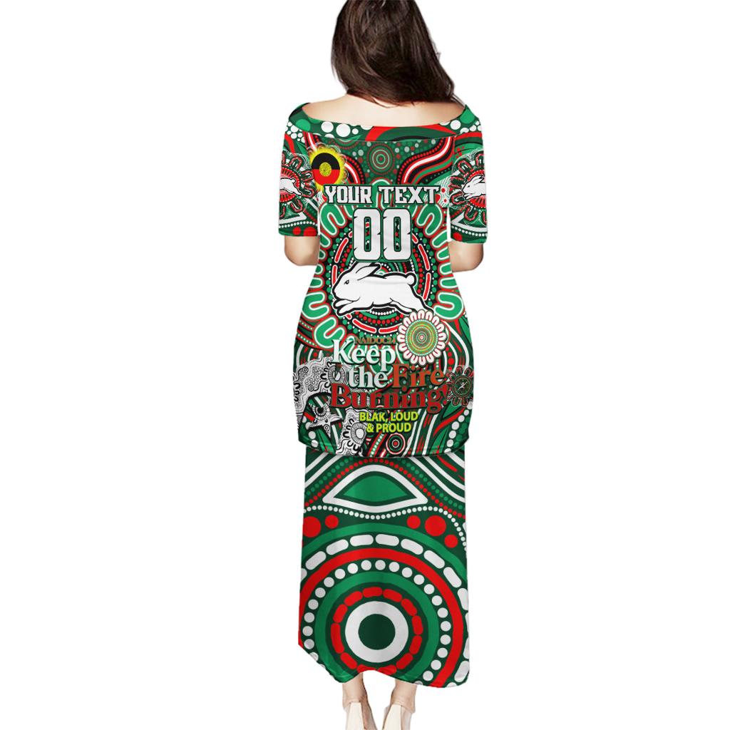 Custom NAIDOC Week 2024 Rabbitohs Family Matching Puletasi and Hawaiian Shirt Mascot Rugby DT02
