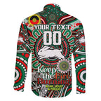 Custom NAIDOC Week 2024 Rabbitohs Family Matching Short Sleeve Bodycon Dress and Hawaiian Shirt Mascot Rugby DT02