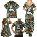 Custom NAIDOC Week 2024 Rabbitohs Family Matching Summer Maxi Dress and Hawaiian Shirt Mascot Rugby DT02