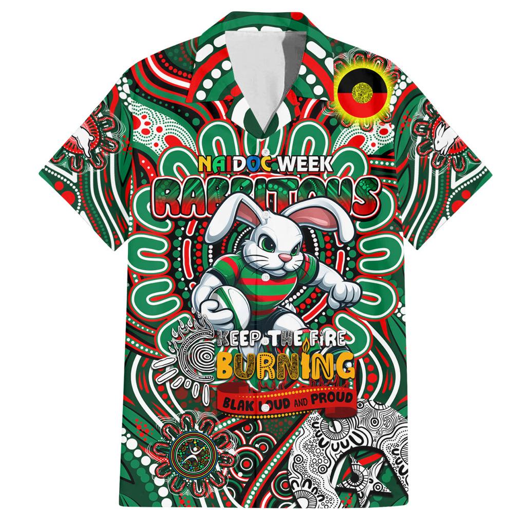 Custom NAIDOC Week 2024 Rabbitohs Family Matching Summer Maxi Dress and Hawaiian Shirt Mascot Rugby DT02