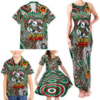 Custom NAIDOC Week 2024 Rabbitohs Family Matching Tank Maxi Dress and Hawaiian Shirt Mascot Rugby DT02