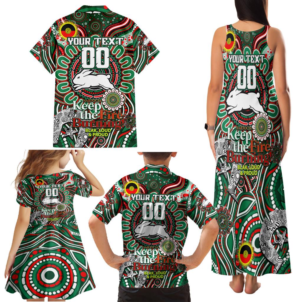 Custom NAIDOC Week 2024 Rabbitohs Family Matching Tank Maxi Dress and Hawaiian Shirt Mascot Rugby DT02