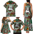 Custom NAIDOC Week 2024 Rabbitohs Family Matching Tank Maxi Dress and Hawaiian Shirt Mascot Rugby DT02