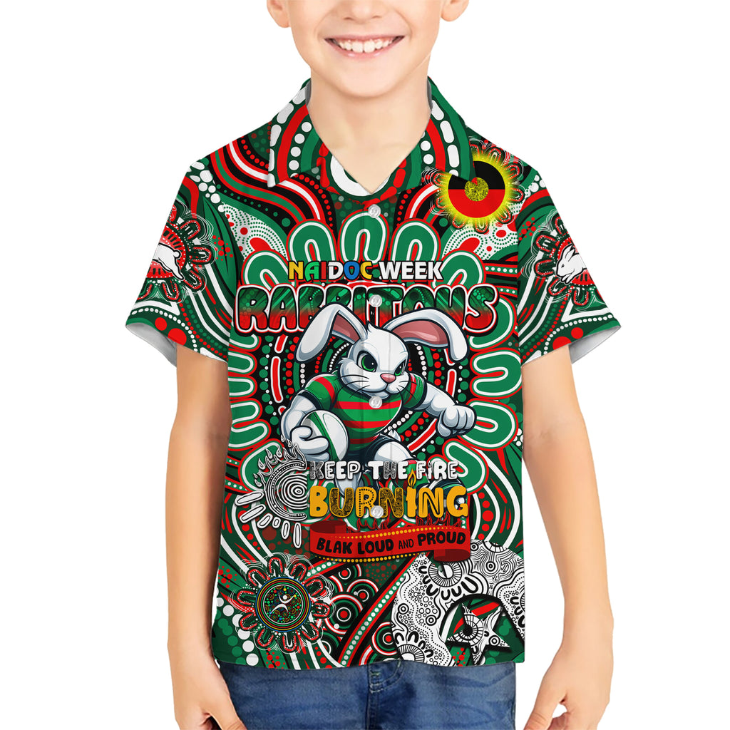 Custom NAIDOC Week 2024 Rabbitohs Hawaiian Shirt Mascot Rugby DT02