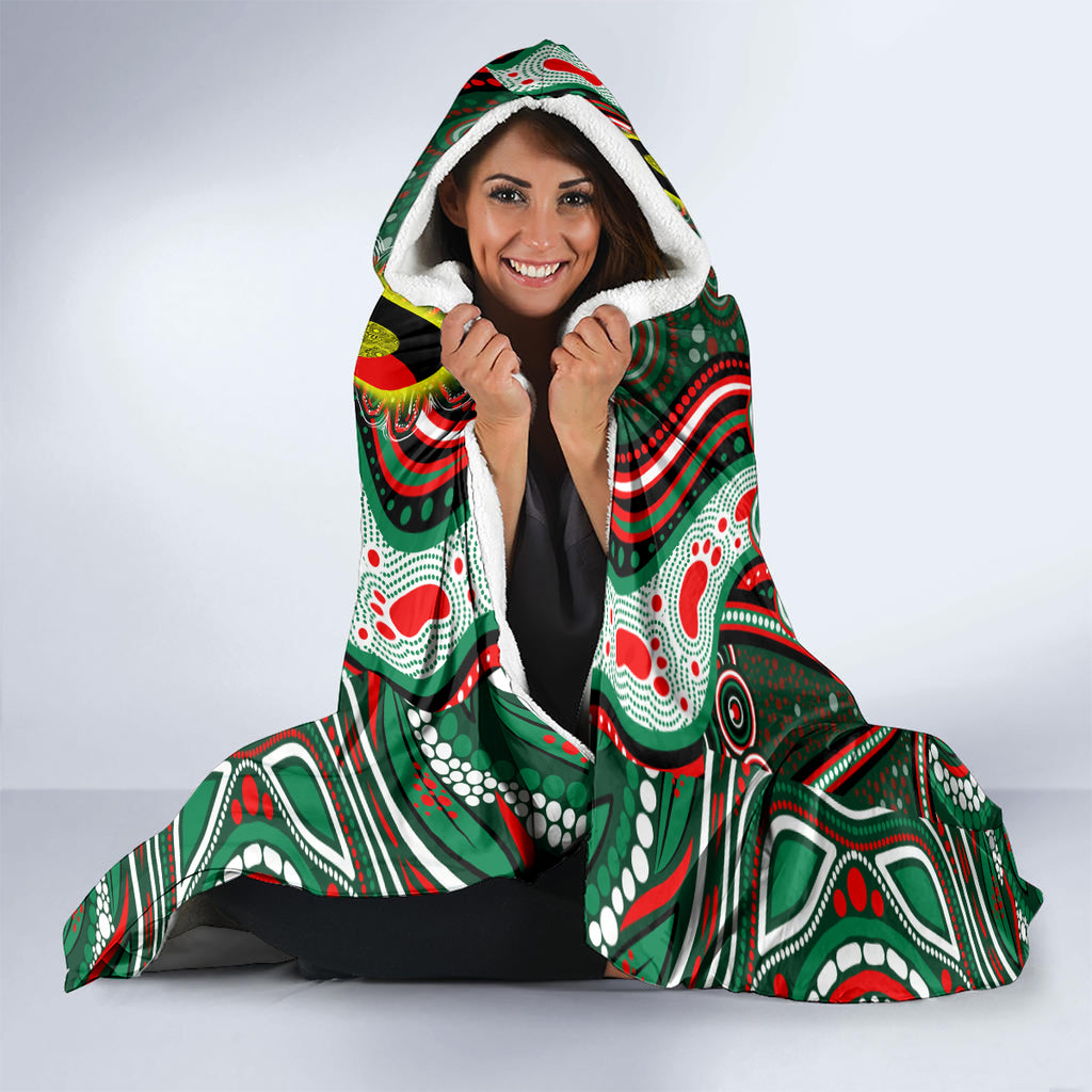 NAIDOC Week 2024 Rabbitohs Hooded Blanket Mascot Rugby