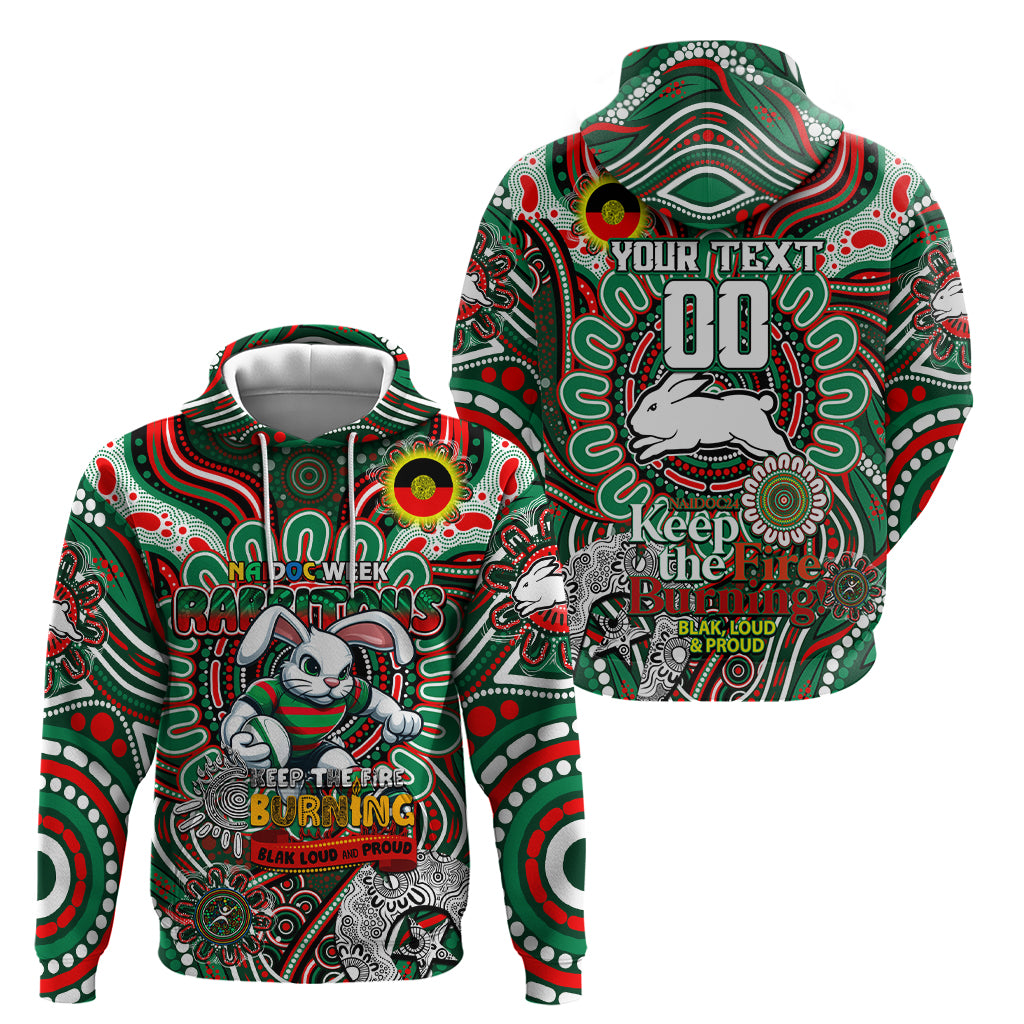 Custom NAIDOC Week 2024 Rabbitohs Hoodie Mascot Rugby DT02