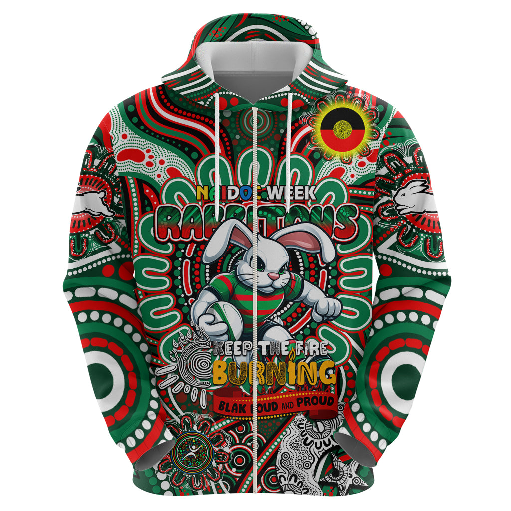 Custom NAIDOC Week 2024 Rabbitohs Hoodie Mascot Rugby DT02
