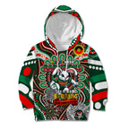 Custom NAIDOC Week 2024 Rabbitohs Kid Hoodie Mascot Rugby DT02