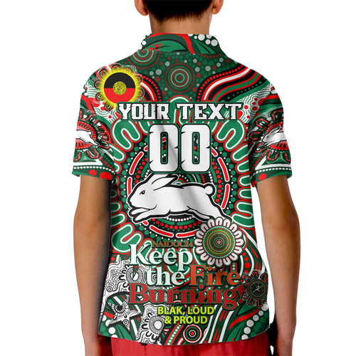 Custom NAIDOC Week 2024 Rabbitohs Kid Polo Shirt Mascot Rugby DT02
