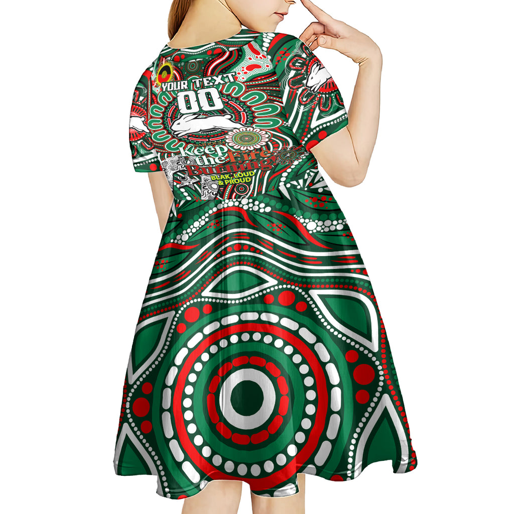 Custom NAIDOC Week 2024 Rabbitohs Kid Short Sleeve Dress Mascot Rugby DT02