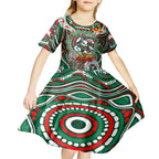 Custom NAIDOC Week 2024 Rabbitohs Kid Short Sleeve Dress Mascot Rugby DT02