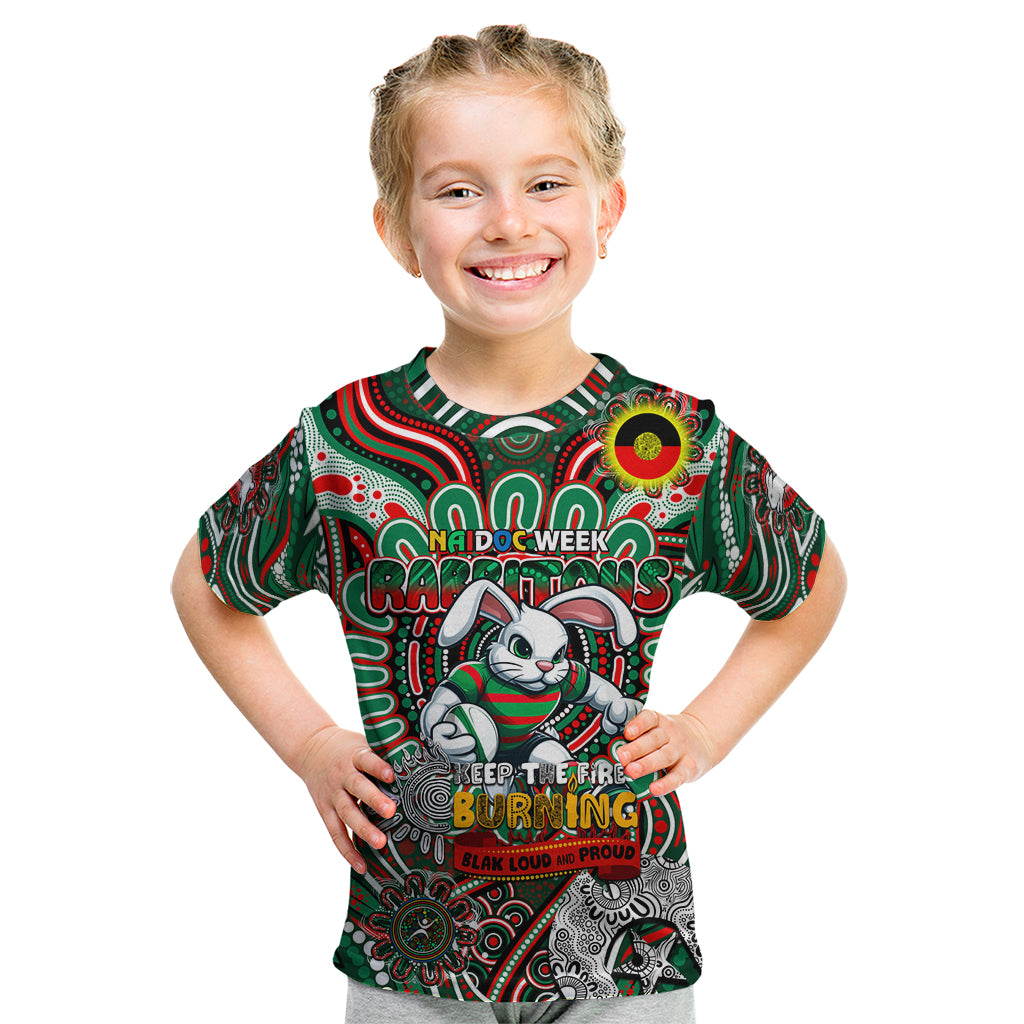 Custom NAIDOC Week 2024 Rabbitohs Kid T Shirt Mascot Rugby DT02