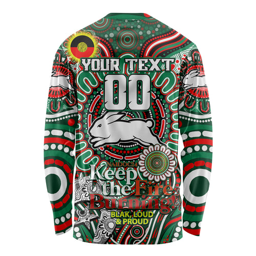 Custom NAIDOC Week 2024 Rabbitohs Long Sleeve Shirt Mascot Rugby DT02