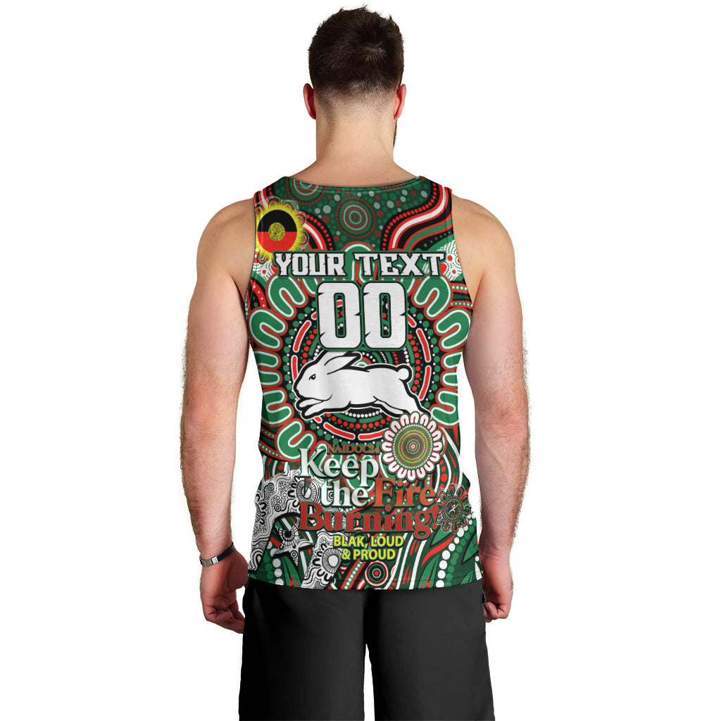 Custom NAIDOC Week 2024 Rabbitohs Men Tank Top Mascot Rugby DT02