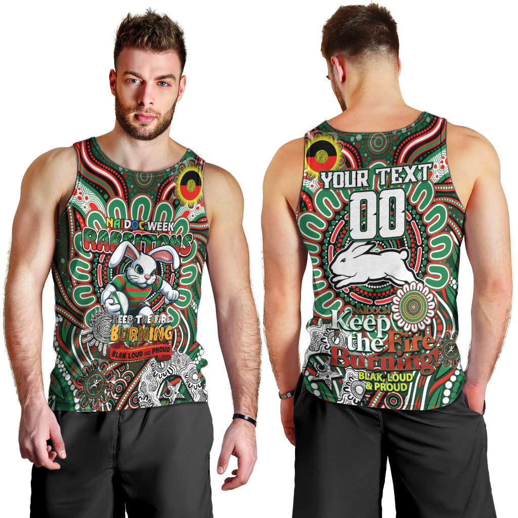 Custom NAIDOC Week 2024 Rabbitohs Men Tank Top Mascot Rugby DT02
