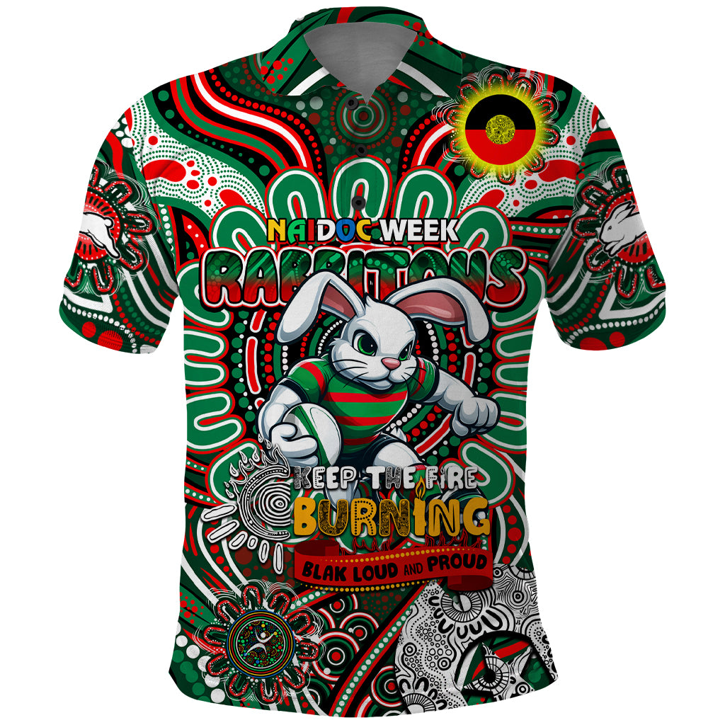 Custom NAIDOC Week 2024 Rabbitohs Polo Shirt Mascot Rugby DT02