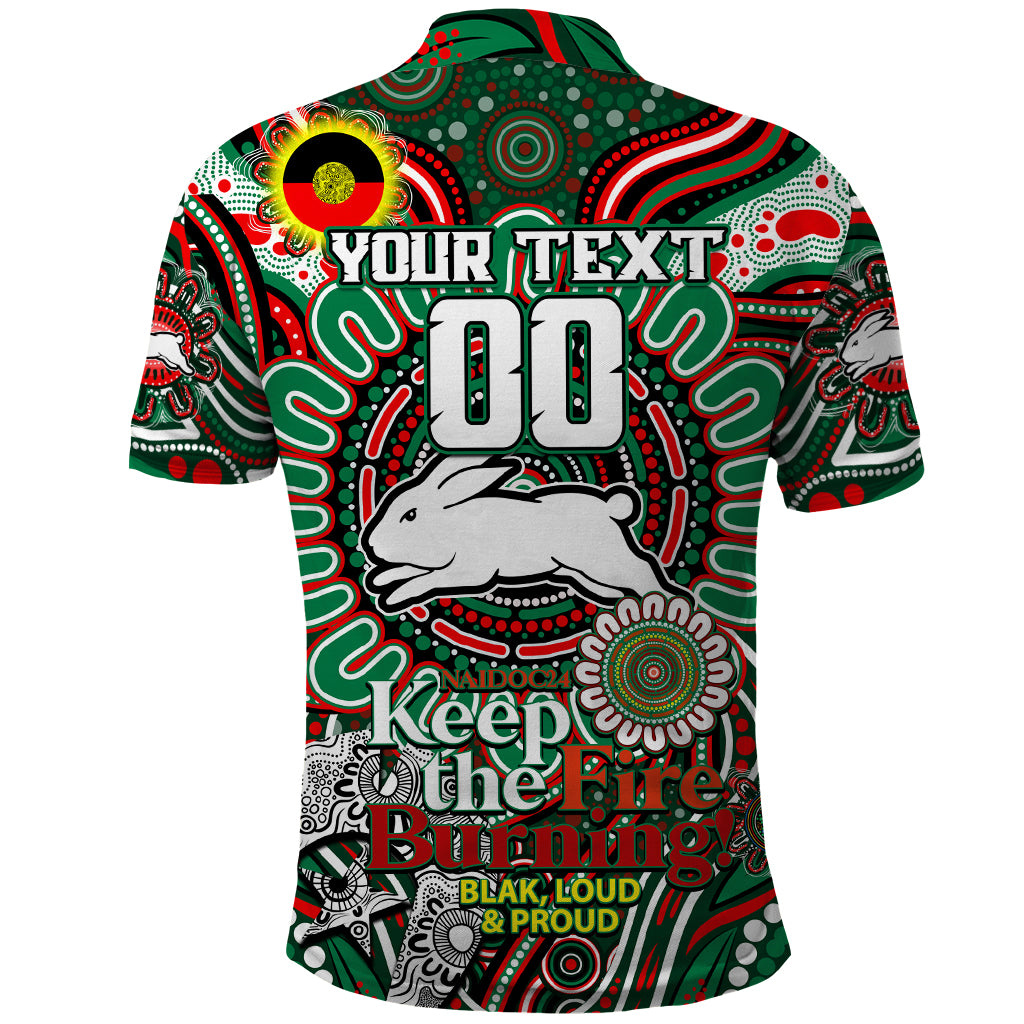 Custom NAIDOC Week 2024 Rabbitohs Polo Shirt Mascot Rugby DT02