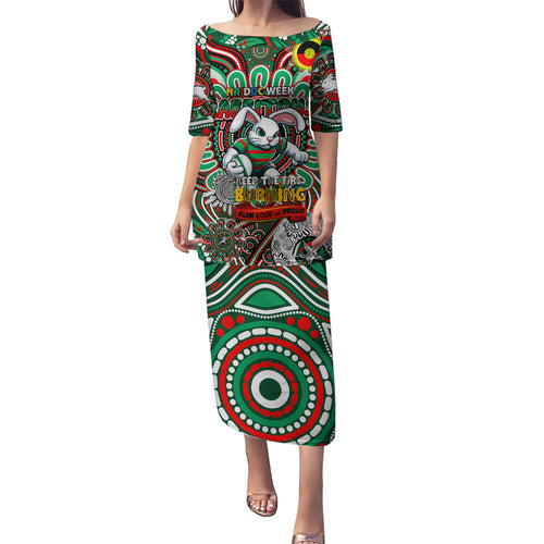 Custom NAIDOC Week 2024 Rabbitohs Puletasi Mascot Rugby DT02
