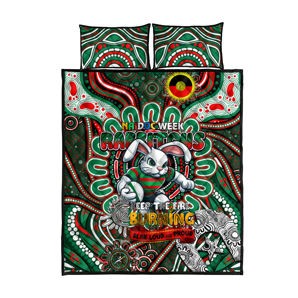NAIDOC Week 2024 Rabbitohs Quilt Bed Set Mascot Rugby