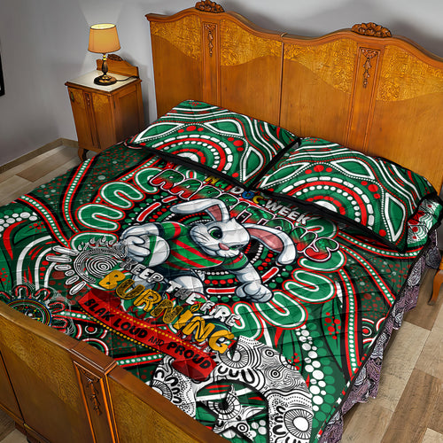 NAIDOC Week 2024 Rabbitohs Quilt Bed Set Mascot Rugby