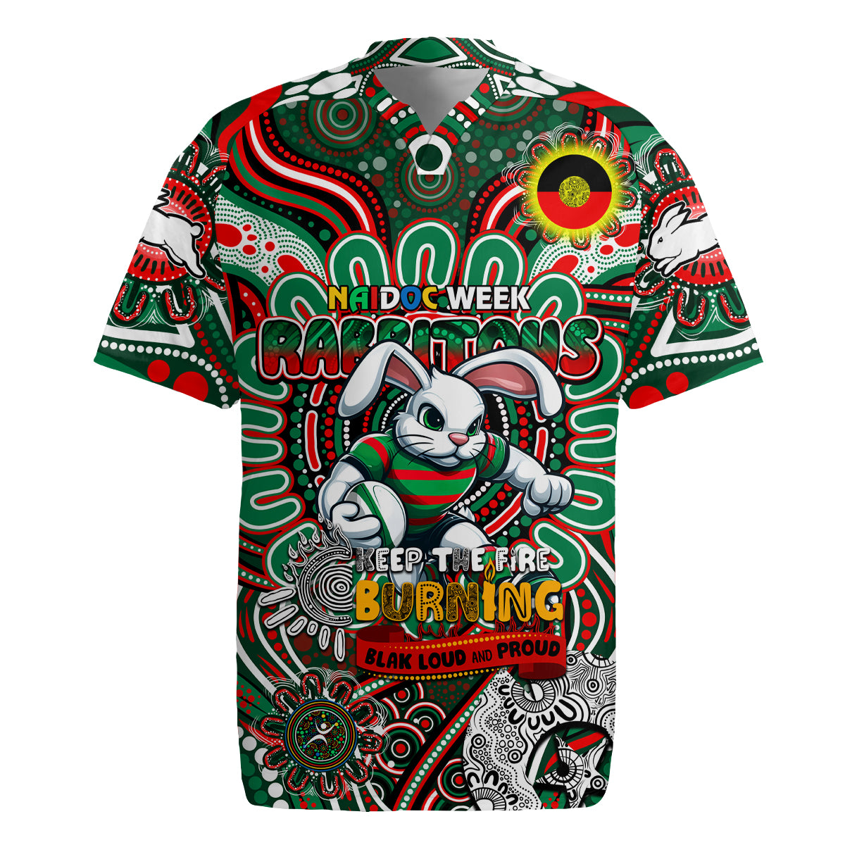 Custom NAIDOC Week 2024 Rabbitohs Rugby Jersey Mascot Rugby DT02