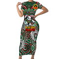 Custom NAIDOC Week 2024 Rabbitohs Short Sleeve Bodycon Dress Mascot Rugby DT02
