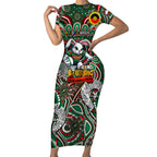 Custom NAIDOC Week 2024 Rabbitohs Short Sleeve Bodycon Dress Mascot Rugby DT02