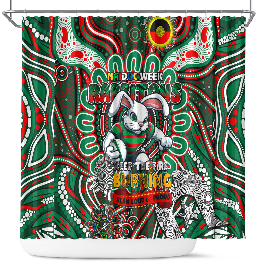 NAIDOC Week 2024 Rabbitohs Shower Curtain Mascot Rugby