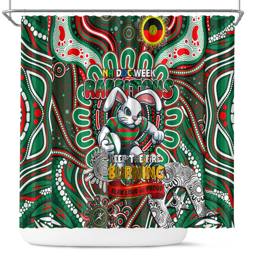 NAIDOC Week 2024 Rabbitohs Shower Curtain Mascot Rugby