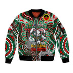 Custom NAIDOC Week 2024 Rabbitohs Sleeve Zip Bomber Jacket Mascot Rugby DT02