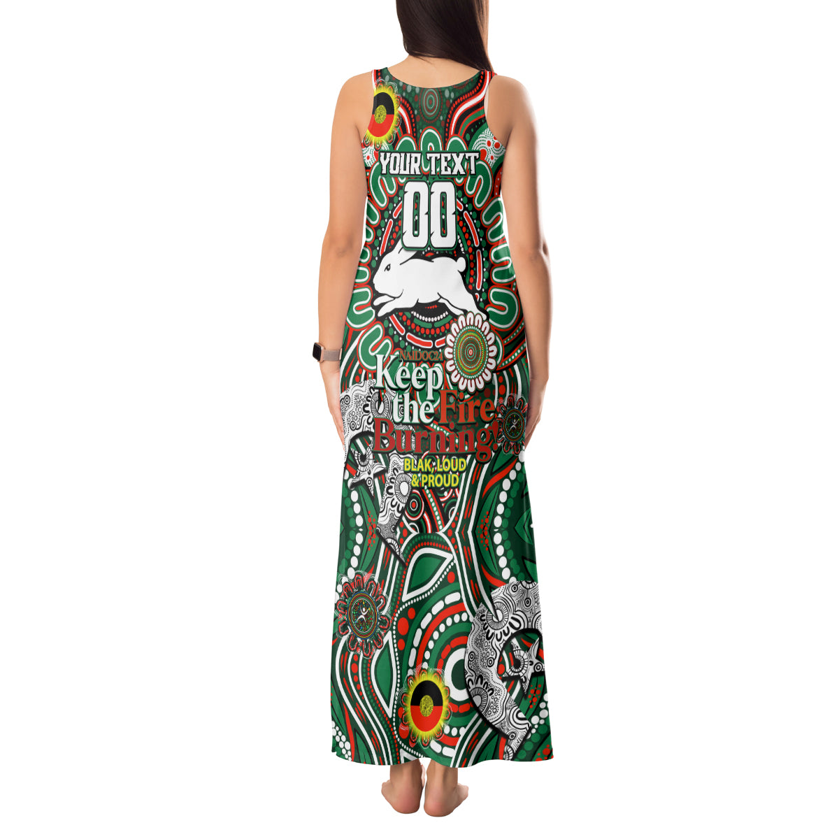 Custom NAIDOC Week 2024 Rabbitohs Tank Maxi Dress Mascot Rugby DT02