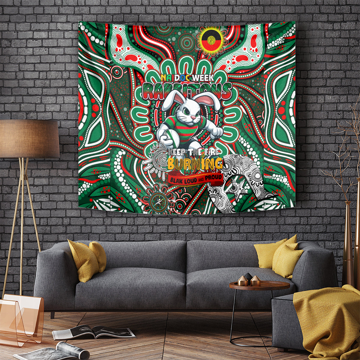 NAIDOC Week 2024 Rabbitohs Tapestry Mascot Rugby
