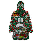 Custom NAIDOC Week 2024 Rabbitohs Wearable Blanket Hoodie Mascot Rugby DT02