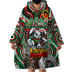 Custom NAIDOC Week 2024 Rabbitohs Wearable Blanket Hoodie Mascot Rugby DT02