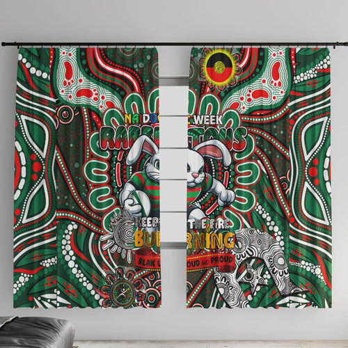 NAIDOC Week 2024 Rabbitohs Window Curtain Mascot Rugby