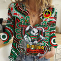 Custom NAIDOC Week 2024 Rabbitohs Women Casual Shirt Mascot Rugby DT02