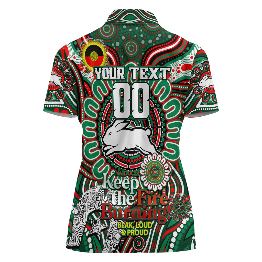 Custom NAIDOC Week 2024 Rabbitohs Women Polo Shirt Mascot Rugby DT02