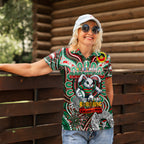 Custom NAIDOC Week 2024 Rabbitohs Women Polo Shirt Mascot Rugby DT02