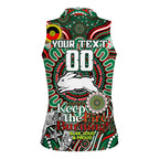 Custom NAIDOC Week 2024 Rabbitohs Women Sleeveless Polo Shirt Mascot Rugby DT02