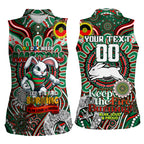 Custom NAIDOC Week 2024 Rabbitohs Women Sleeveless Polo Shirt Mascot Rugby DT02