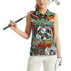 Custom NAIDOC Week 2024 Rabbitohs Women Sleeveless Polo Shirt Mascot Rugby DT02