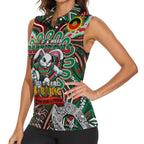 Custom NAIDOC Week 2024 Rabbitohs Women Sleeveless Polo Shirt Mascot Rugby DT02