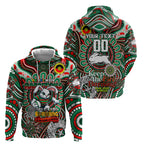 Custom NAIDOC Week 2024 Rabbitohs Zip Hoodie Mascot Rugby DT02