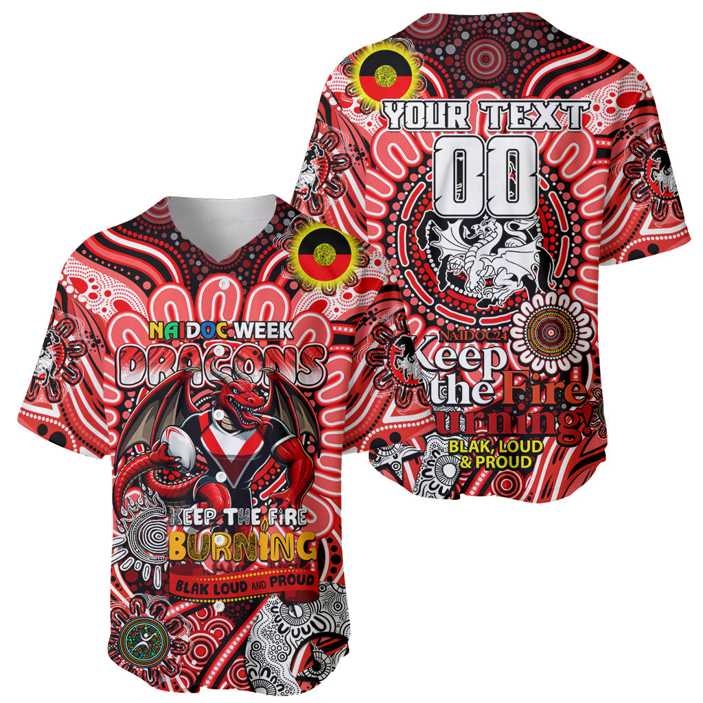 Custom NAIDOC Week 2024 Dragons Baseball Jersey Mascot Rugby