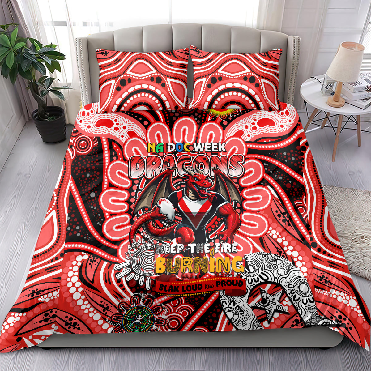 NAIDOC Week 2024 Dragons Bedding Set Mascot Rugby