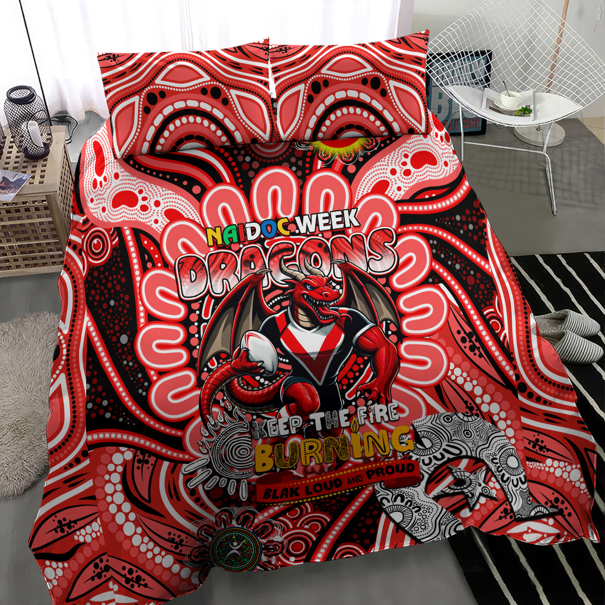 NAIDOC Week 2024 Dragons Bedding Set Mascot Rugby