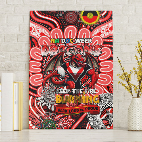 NAIDOC Week 2024 Dragons Canvas Wall Art Mascot Rugby