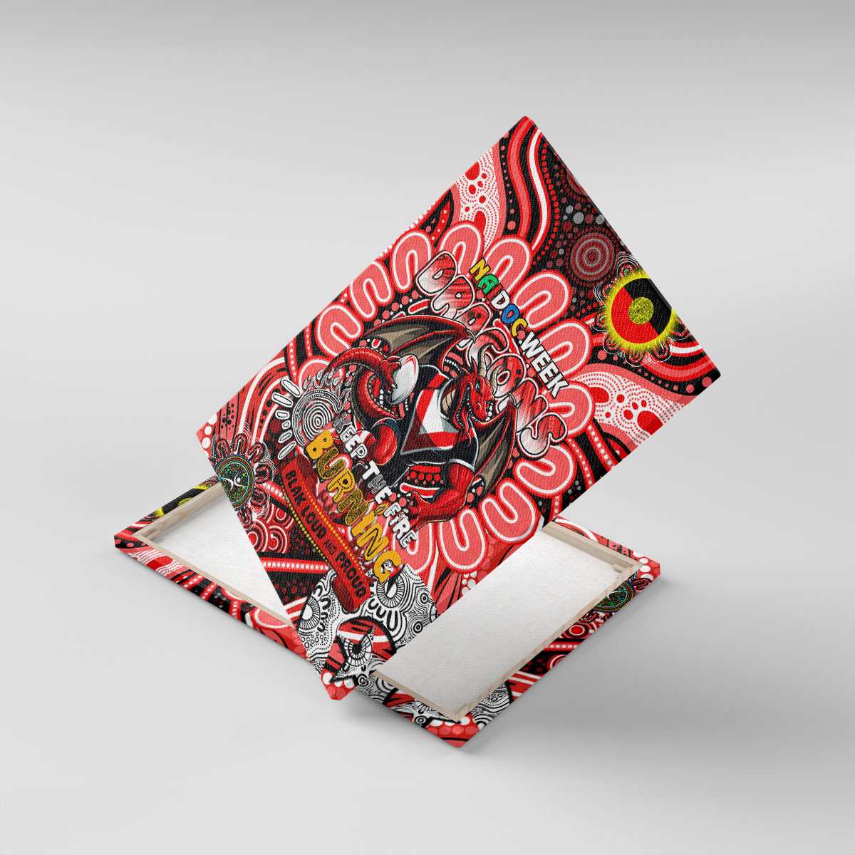 NAIDOC Week 2024 Dragons Canvas Wall Art Mascot Rugby