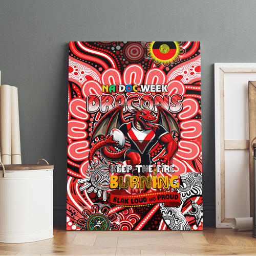 NAIDOC Week 2024 Dragons Canvas Wall Art Mascot Rugby