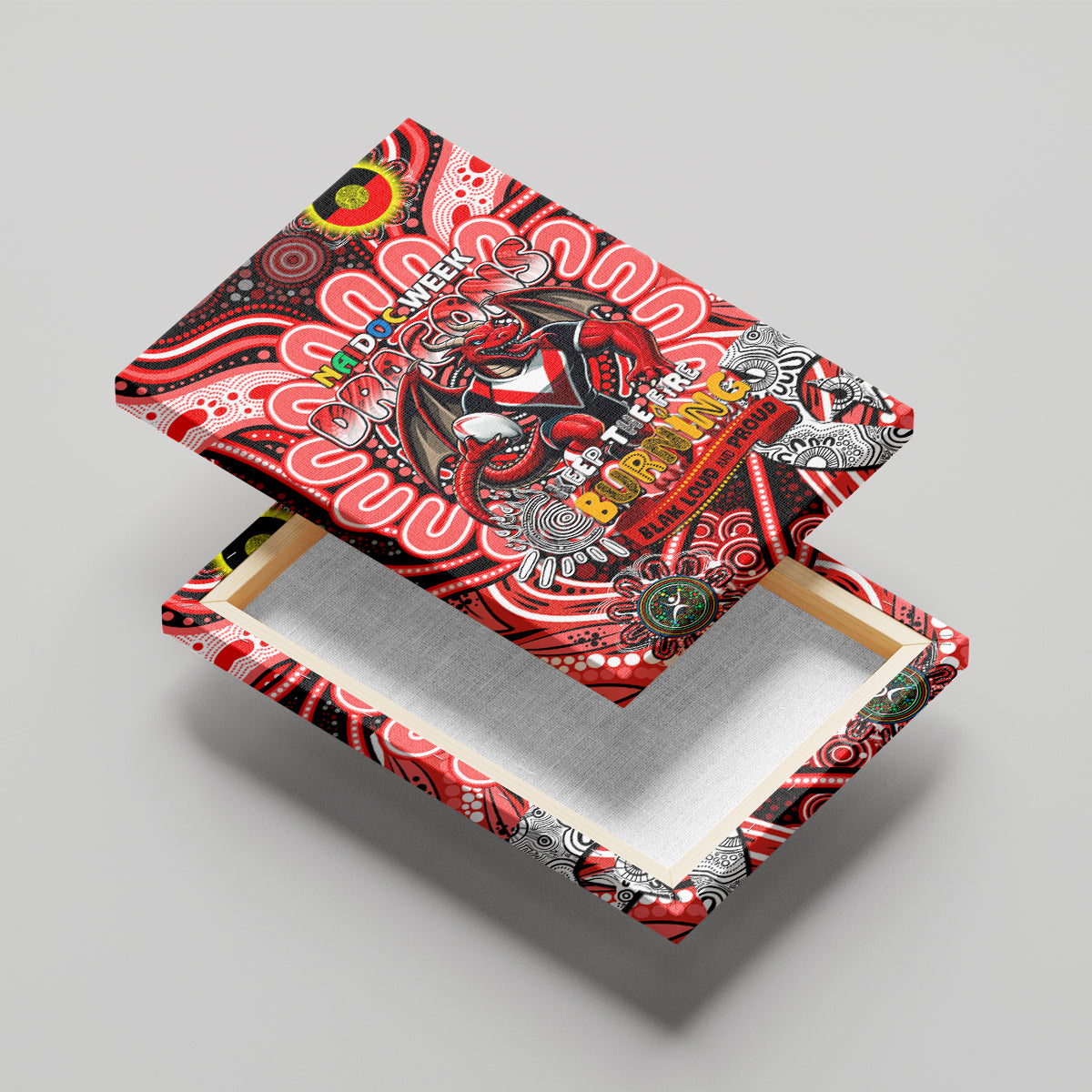 NAIDOC Week 2024 Dragons Canvas Wall Art Mascot Rugby